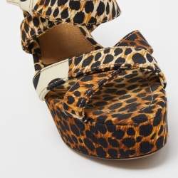 D&G Multicolor Canvas Wedge Platform Sandals Size 39