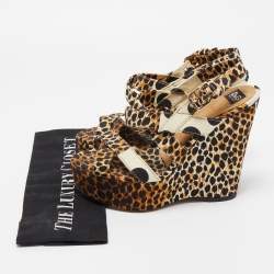 D&G Multicolor Canvas Wedge Platform Sandals Size 39