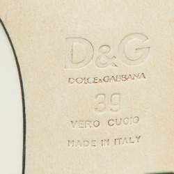 Pre Owned D&G Off White Patent Leather Peep Toe Pumps Size 39