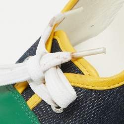 Pre Owned D&G Multicolor Denim and Leather Loafers Pumps Size 37