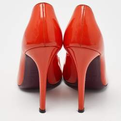 D&G Orange Patent Leather Round Toe Pumps Size 38.5