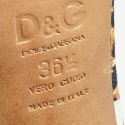 D&G Multicolor Printed Canvas Peep Toe Pumps Size 36.5