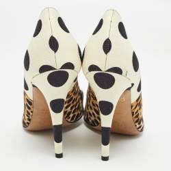 D&G Multicolor Printed Canvas Peep Toe Pumps Size 36.5