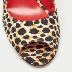 D&G Multicolor Printed Canvas Peep Toe Pumps Size 36.5