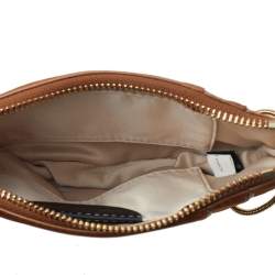 Pre Owned Diane von Furstenberg Brown Nubuck Leather Wristlet Pouch