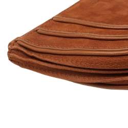 Pre Owned Diane von Furstenberg Brown Nubuck Leather Wristlet Pouch