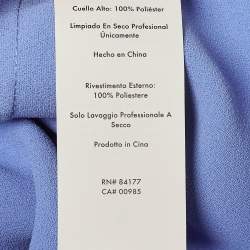 Pre Owned Diane Von Furstenberg Blue Crepe Draped Addison Dress L