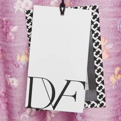 مملوكة مسبقًا Diane Von Furstenberg  Magenta Pink Floral Print Silk New Jeanne Two Wrap Dress XL