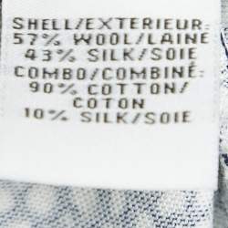 Pre Owned Diane Von Furstenberg Navy Blue Wool Blend and Knit Dream Dot Mid Jewel Wrap Dress XL