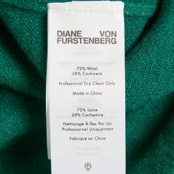 Diane Von Furstenberg Fall Green Wool Blend Astrid Dress L