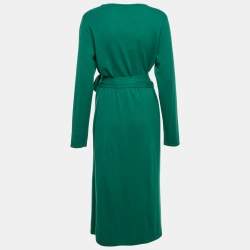 Diane Von Furstenberg Fall Green Wool Blend Astrid Dress L