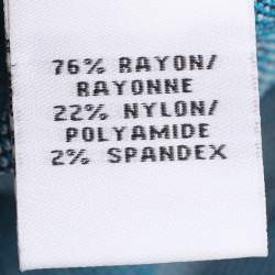 Pre Owned Diane Von Furstenberg Navy Blue/White Knit Jalen Dress S