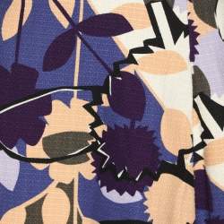 Pre Owned Diane Von Furstenberg Multicolor Printed Canvas Adella Midi Skirt M