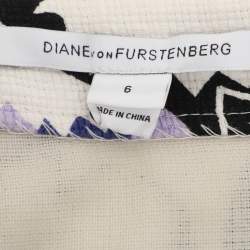 Pre Owned Diane Von Furstenberg Multicolor Printed Canvas Adella Midi Skirt M