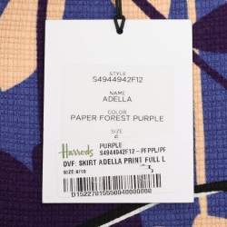 Pre Owned Diane Von Furstenberg Multicolor Printed Canvas Adella Midi Skirt M