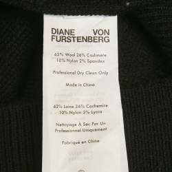 Pre Owned Diane Von Furstenberg Black Wool Blend Rhylee Sweatshirt L