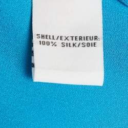Pre Owned Diane Von Furstenberg Blue Silk Nancy Blouse S
