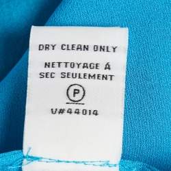 Pre Owned Diane Von Furstenberg Blue Silk Nancy Blouse S