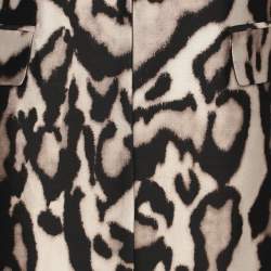 Pre Owned Diane Von Furstenberg Brown/Beige Leopard Print Wool Coat M