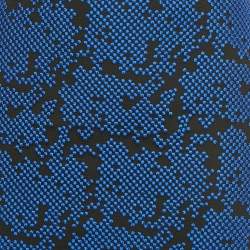 مملوكة مسبقًا Diane Von Furstenberg Black /Blue Embroidered Mesh Overlay Tailored Pencil Skirt XS