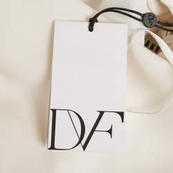 Pre Owned توب ديان فون فرستنبرغ "لاكِن" بدون أكمام من الحرير والدانتيل العاجي مقاس متوسط (ميديم)