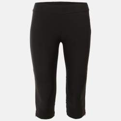 مملوكة مسبقًا Diane Von Furstenberg Black Jersey Kazumi Capri Pants S 