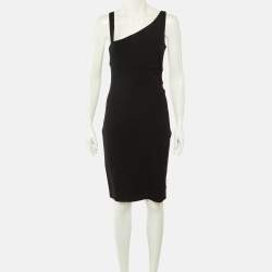 Pre Owned Diane Von Furstenberg Black Stretch Knit Sleeveless Nomie Dress M