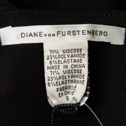 Pre Owned Diane Von Furstenberg Black Stretch Knit Sleeveless Nomie Dress M