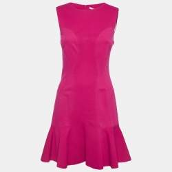 مملوكة مسبقًا Diane Von Furstenberg Magenta Stretch Knit Mini Dress S