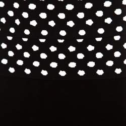 Pre Owned Diane Von Furstenberg Black Dotted Wasitband Detail Elsa Skirt M