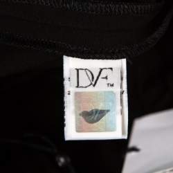 Pre Owned Diane Von Furstenberg Black Dotted Wasitband Detail Elsa Skirt M