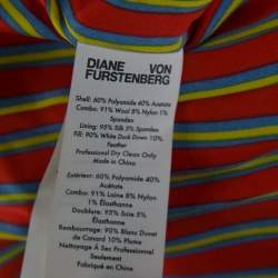 Pre Owned Diane Von Furstenberg Navy Blue Satin Alexander Bomber Jacket S