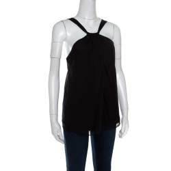 Pre Owned Diane von Furstenberg Black Silk Sleeveless Lilita Top S