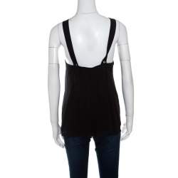Pre Owned Diane von Furstenberg Black Silk Sleeveless Lilita Top S