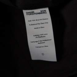 Pre Owned Diane Von Furstenberg Black Wool Cigarette Pants S