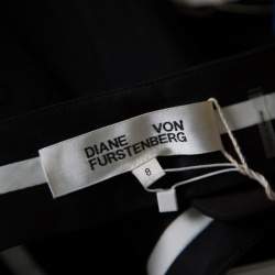Pre Owned Diane Von Furstenberg Black Wool Cigarette Pants M