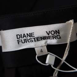 Pre Owned Diane Von Furstenberg Black Wool Cigarette Pants S