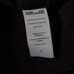 Pre Owned Diane Von Furstenberg Black Wool Cigarette Pants S