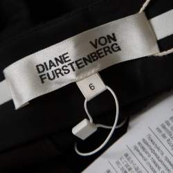 Pre Owned Diane Von Furstenberg Black Wool Cigarette Pants M