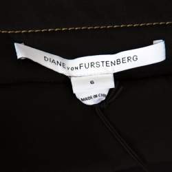 Pre Owned Diane Von Furstenberg Metallic Gold Gathered Addie Jacquard Mini Skirt M