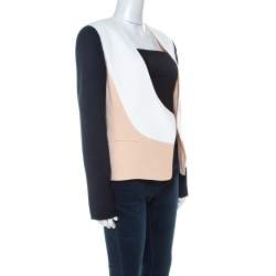 Diane Von Furstenberg Multicolor Crepe Creme Brulee Open Front Feriha Blazer M