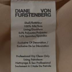 Pre Owned Diane von Furstenberg Pink and Ivory Sequinned One Shoulder Dress S