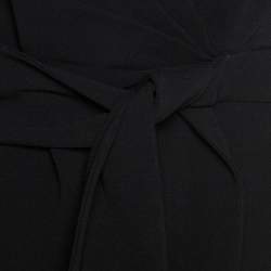 Pre Owned Diane Von Furstenberg Black Embellished Crepe Bella Dress L