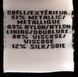 Pre Owned Diane Von Furstenberg Black & Gold Lace Zarita Shift Dress L 