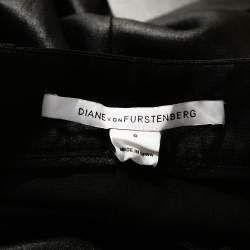Pre Owned Diane von Furstenberg Black Naples New Lacquer Trousers M