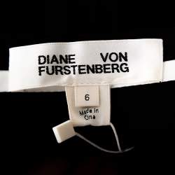 Pre Owned Diane von Furstenberg Black Linen Pleat Front Flared Pants M