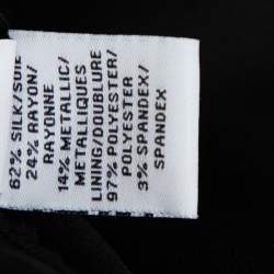 Pre Owned Diane von Furstenberg Black Brocade Ruched Fleurette Tunic Dress M