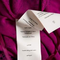 Pre Owned Diane Von Furstenberg Pink Silk Jersey New Julian Long Banded Wrap Dress M