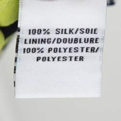 Pre Owned Diane Von Furstenberg Green/Black Silk Crepe Print Dora Lily Midi Dress L