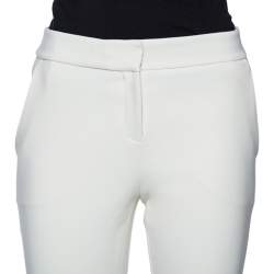 Pre Owned Diane von Furstenberg Off White Stretch Knit Genesis Pants S